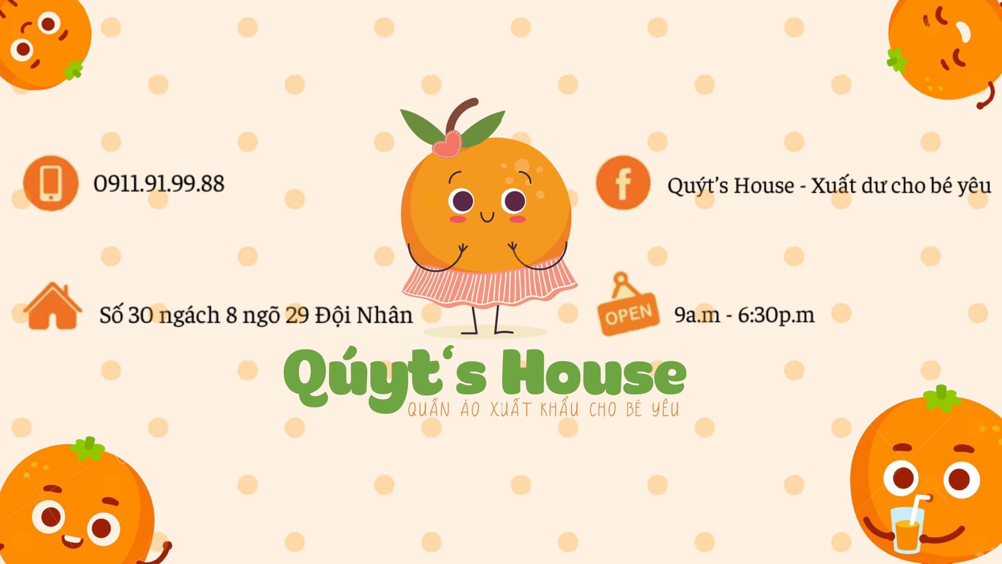 [🆕🇻🇳] Quýt’s House – Váy thiết kế cho bé 😎❤️️⭐️ Happy new year các bố các mẹ!!! Mai nhà em bắt đầu up hàng hè nhé các anh chị ơi.
 Cửa hàng em đã chuyển về địa chỉ ngõ 29 Đội Nhân( phố nằm sau svđ Quần N , shares-0✔️ , likes-36❤️️ , date-2021-02-21 15:42:12🇻🇳🇻🇳🇻🇳📰🆕