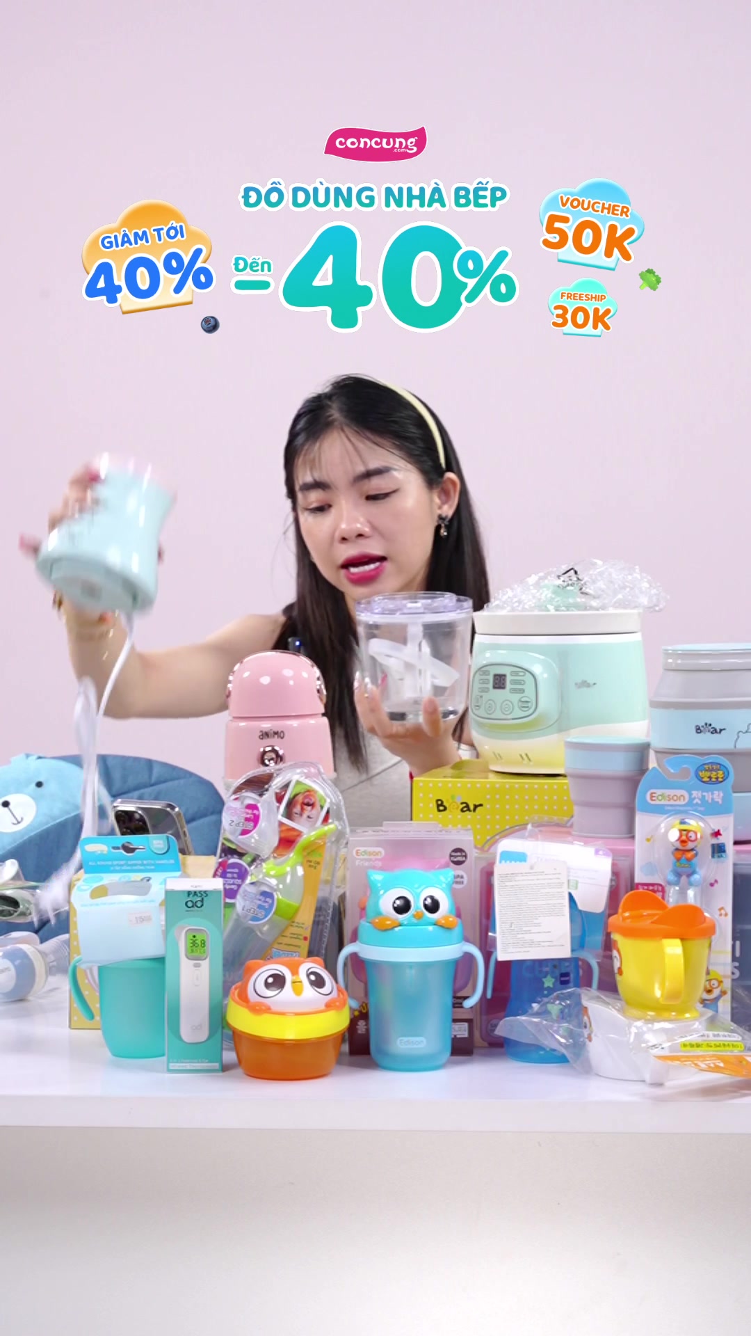 [👶🇻🇳] Con Cưng – Mang đến những sản phẩm tốt nhất cho trẻ em Việt Nam 😎❤️️⭐️ – 💥Duy nhất trong 𝗟𝗶𝘃𝗲𝘀𝘁𝗿𝗲𝗮𝗺 bộ chén muỗng, nồi nấu chậ …