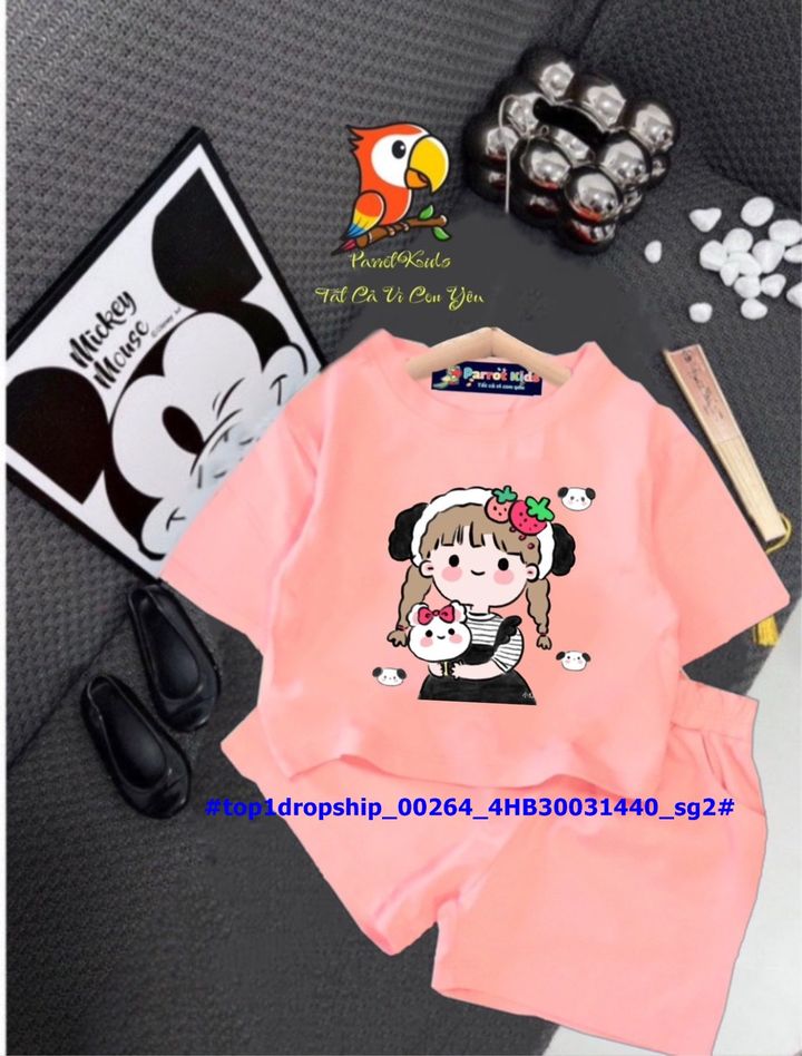 [🆕🇻🇳] Phân Phối – Bán Buôn – Bán Sỉ Vkids 😎❤️️⭐️ – ☘️Buôn_sỉ_SG☘️ Bộ bé gái, croptop đùi, in hình, chất thun cotton, đường may …
