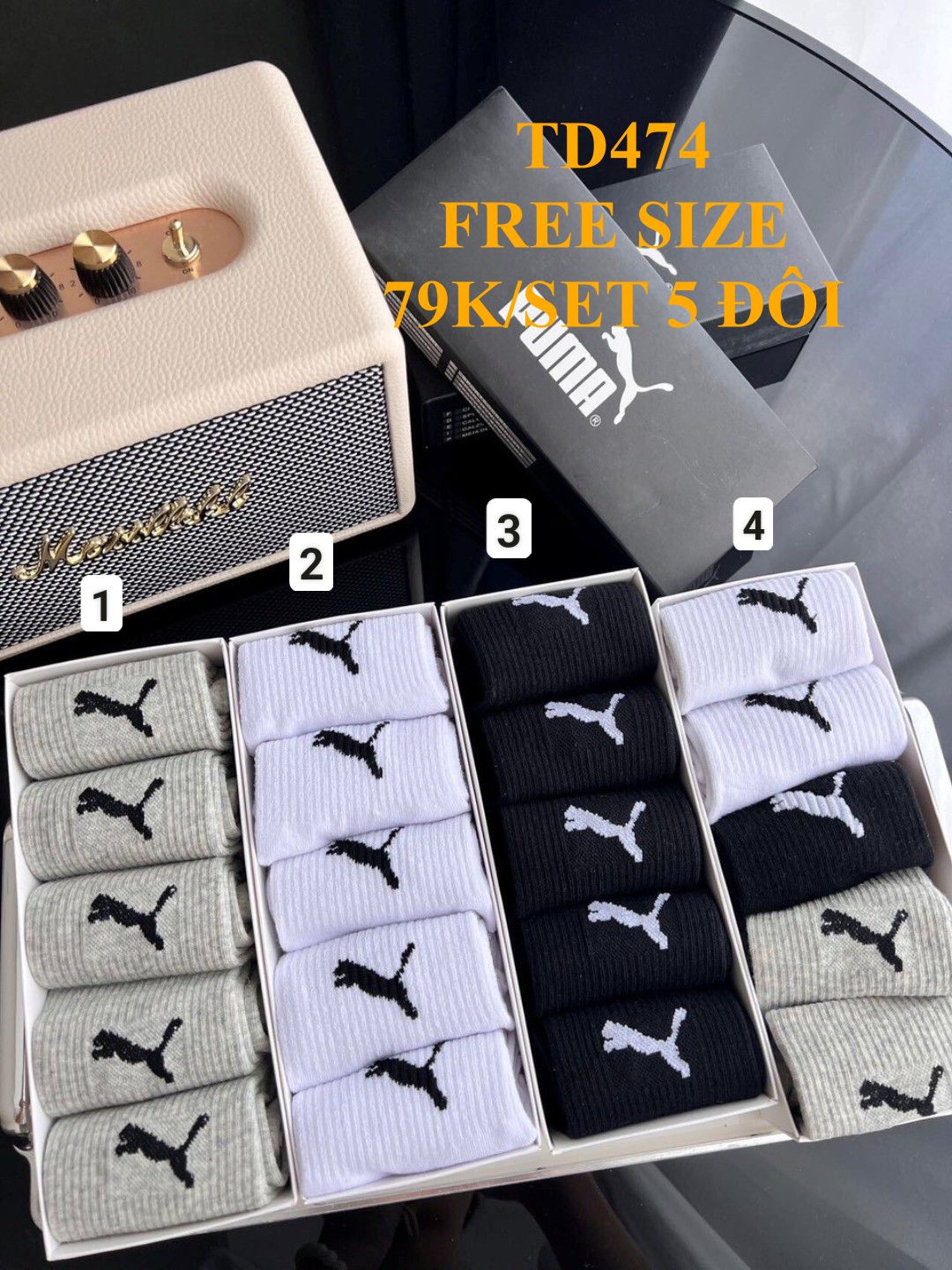 [🆕🇻🇳] Thời trang trẻ em Việt Nam xuất khẩu-Cambodia xuất xịn 😎❤️️⭐️ * Mã TD474: FULLBOX 5 ĐÔI TẤT PUMA XỊN ĐẸP, chất cotton BC 20835
– Các màu như ảnh
– Size: FREE SIZE 
– Giá: 79K/SET 5 ĐÔI
– – – – – – – – – -3/24
* Các mẹ , shares-0✔️ , likes-2❤️️ , date-2024-05-26 11:29:29🇻🇳🇻🇳🇻🇳📰🆕