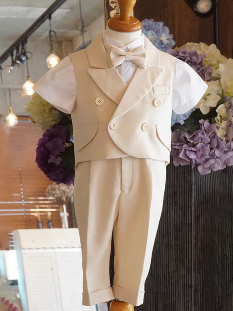 [🆕🇻🇳]  MMKID aims to bring kids the most high fashionable and high quality party design 🧑‍🧒❤️️👶⭐️ Set Vest for Kids Boy’s
 Design style: Formal
 Color: Cream
 Size available: 73-160
 Set 5 pieces: Vest, trousers ( including suspenders), shirts, ties
 Av , shares-0✔️ , likes-6❤️️ , date-2024-05-30 21:09:18🇻🇳🇻🇳🇻🇳📰🆕