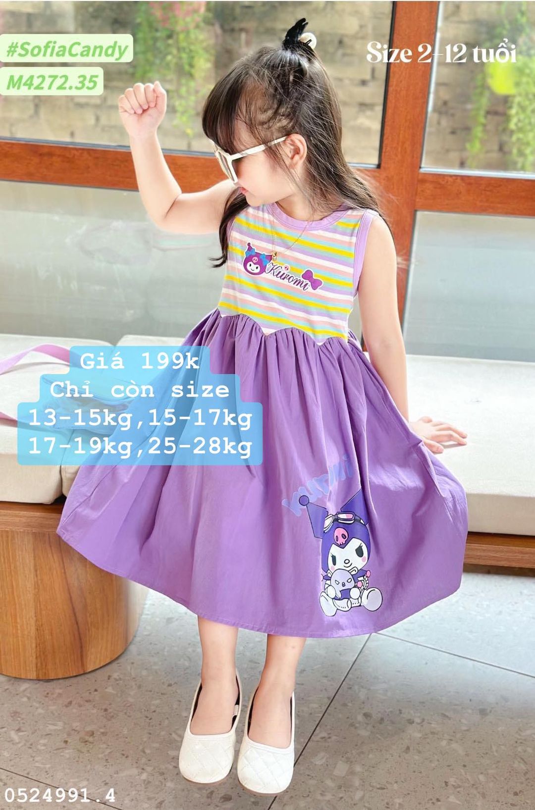 [🆕🇻🇳] Min kids VNXK – Quần áo trẻ em xuất xịn 🧑‍🧒❤️️👶⭐️ Siêu phẩm Kuromi ngọt ngào siu cưng 

Thân trên thun cotton mềm – mịn – mát, thấm hút mồ hôi tốt, thân dưới kate Hàn mềm bé mặc rất thoải mái. 

 Size: 2/3 , shares-0✔️ , likes-0❤️️ , date-2024-07-08 01:32:49🇻🇳🇻🇳🇻🇳📰🆕