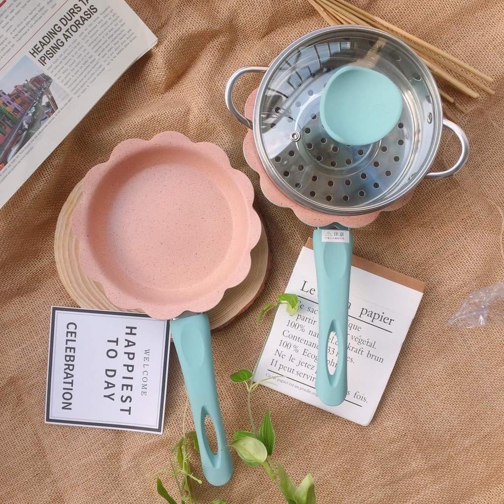 [🆕🇻🇳]  HALLO SHOP MẸ VÀ BÉ Tp.HCM – Phụ Kiện Mẹ và Bé 🧑‍🧒❤️️👶⭐️ SẴN BỘ NỒI CHẢO ĐÁ- MẸ CẦN MÚC LIỀN TAY GIÙM E KHUYÊN NHÉ!
 Bộ Nồi Chảo đá chống dính kèm xửng hấp inox hình hoa đa năng dành cho các mẹ nấu đồ ăn dặm cho  , shares-0✔️ , likes-0❤️️ , date-2024-05-10 14:08:53🇻🇳🇻🇳🇻🇳📰🆕