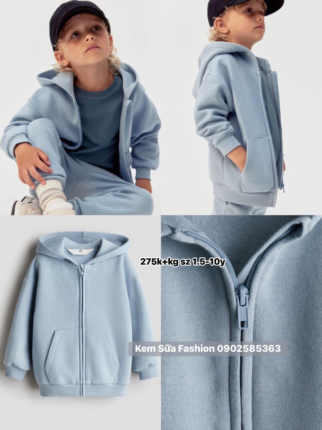 [🆕🇻🇳]  Kem Sữa Fashion – Baby & Kid Authentic – Chuyên thời trang trẻ em hàng hiệu xách tay 🧑‍🧒❤️️👶⭐️  Khoác nỉ zai iu nhà #HM sêu, loại này là loại chất nỉ dày dặn nhé ạ, k phải cotton mỏng đâu ạ
 Rất đứng dáng, siêu soft  2⃣7⃣5⃣k+kg/c , shares-0✔️ , likes-2❤️️ , date-2024-07-03 16:51:43🇻🇳🇻🇳🇻🇳📰🆕