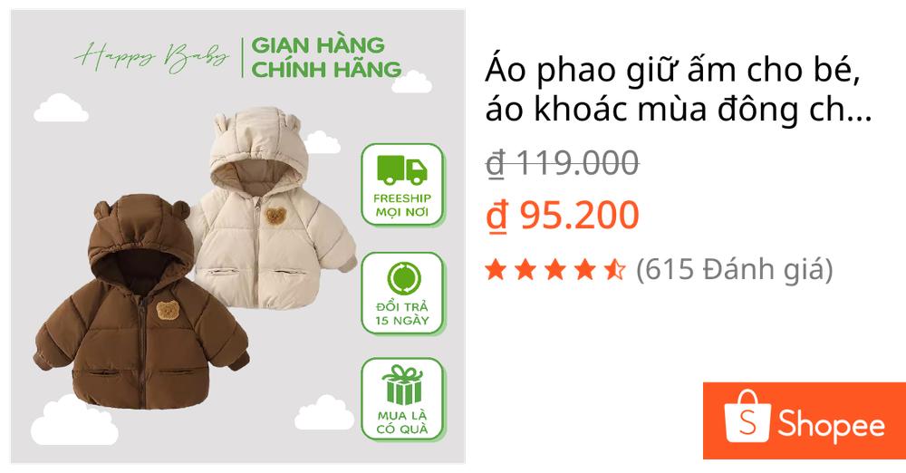 [🆕🇻🇳]  Bet Boy Kids  – Thời trang trẻ em – Chuyên Bán BUÔN : SỈ – LẺ – CTV 🧑‍🧒❤️️👶⭐️ Áo phao giữ ấm cho bé, áo khoác mùa đông cho bé GẤU HAPPY BABY | Shopee Việt Nam , shares-0✔️ , likes-2❤️️ , date-2024-06-16 02:55:51🇻🇳🇻🇳🇻🇳📰🆕