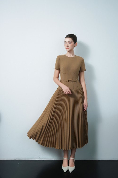 [🛒🇻🇳]Váy Đầm - Brown Tuytsi Flared Dress - , SKU - - sixdo.vn 🇻🇳🛒Top1Shop🛒 🇻🇳Top1Vietnam🇻🇳 🛍🛒🇻🇳