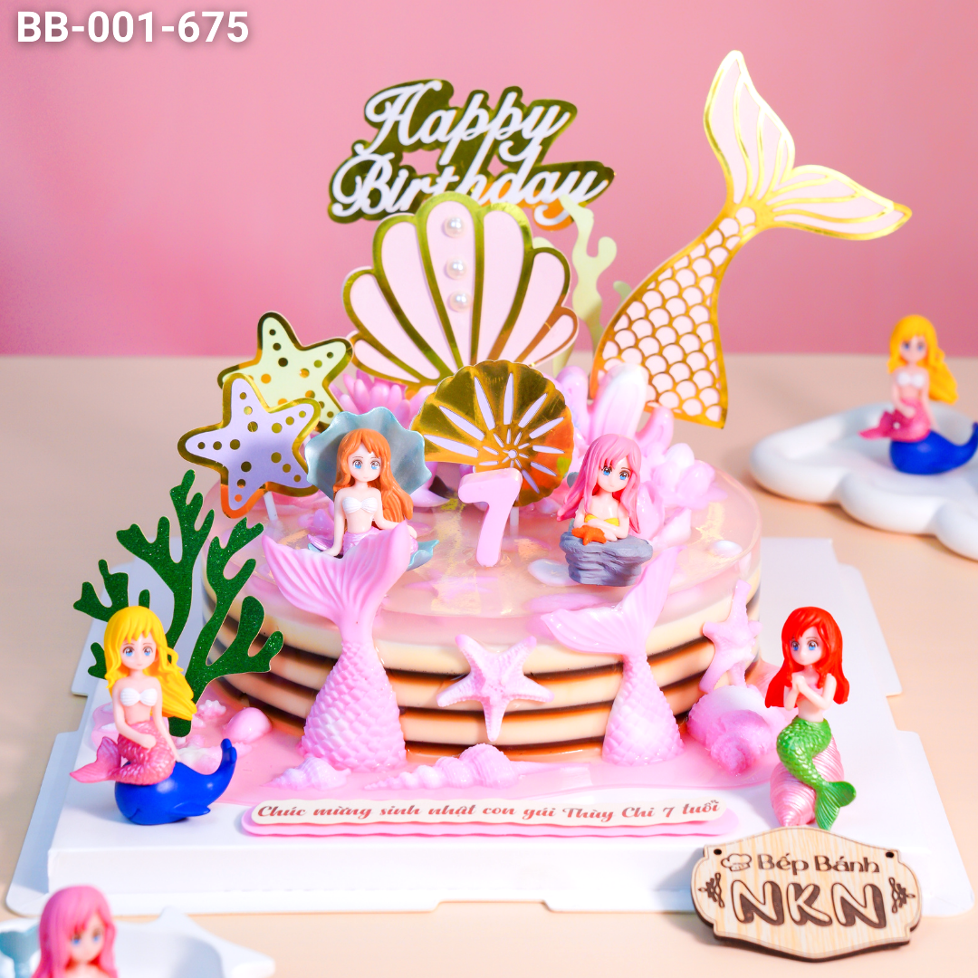 [🛒🇻🇳]Bánh Sinh Nhật Tiên Cá Tone Hồng (BB-001-675) - Khác , SKU - - bepbanhnkn.com 🇻🇳🛒Top1Shop🛒 🇻🇳Top1Vietnam🇻🇳 🛍🛒🇻🇳