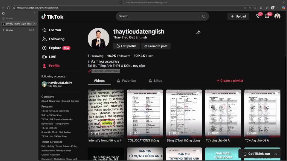 [🆕🇻🇳] Tiếng Anh thầy Tiểu Đạt – chuyên luyện thi Đại Học 📚 Top1Learn 📕 LIVESTREAM CHỮA BÀI
CẤU TẠO TỪ – 30 CÂU
 
TRỢ LÝ THẦY T ĐẠT: C NHƯ ANH , shares-0✔️ , likes-13❤️️ , date-2025-10-19 03:04:38🇻🇳🇻🇳🇻🇳📰🆕