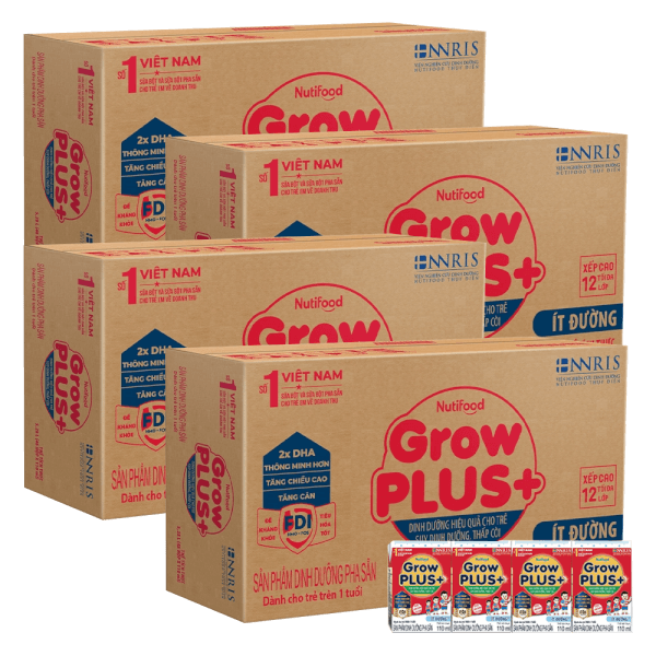 [🛒🇻🇳]Combo 4 Thùng Sữa GrowPLUS+ ít đường 110ml (lốc 4 hộp) – GrowPLUS , SKU – 6697000000003 – concung.com 🇻🇳🛒Top1Shop🛒 🇻🇳Top1Vietnam🇻🇳 🛍🛒🇻🇳