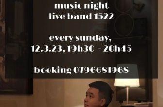 [☕️🇻🇳] 15.22 café – wine – live music ☕️ Top1Coffee ☕️ music night
Live band 1522
every sunday,
12.3.23, 19h30  – 20h45
booking 0796681968
☆ Giá vé: giá nước theo menu + giá vé  , shares-1✔️ , likes-3❤️️ , date-2023-03-10 11:44:33🇻🇳🇻🇳🇻🇳📰🆕