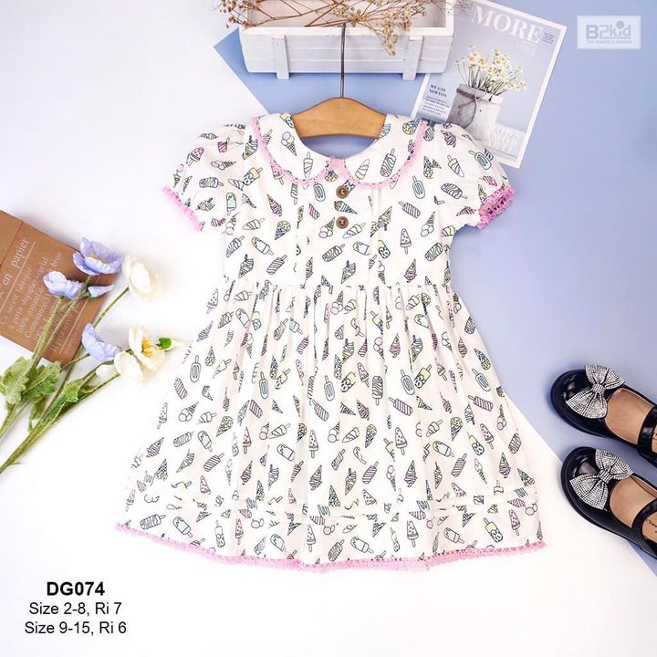 [🙇🇻🇳] B2KID – Chuyên sỉ buôn quần áo trẻ em 😎❤️️⭐️ – B2KIDChào mẫu đầm cổ sen viền ren DG074🌸 Chất liệu: vải cotton Hàn cao cấ …