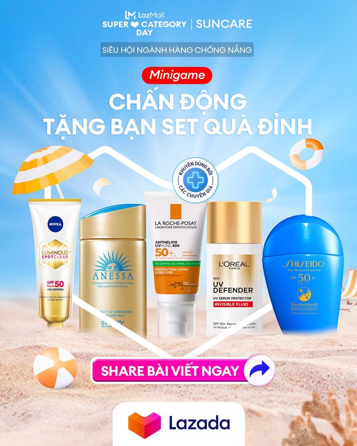 [🛍️🇻🇳] Lazada là trang mua sắm trực tuyến uy tín hàng đầu tại Việt Nam 🛍️ Top1Shop ❤️️ – [MINIGAME] CƠ HỘI RINH NGAY SET QUÀ CHỐNG NẮNG ĐỈNH LÊN ĐẾN 8 TRIỆU ĐỒNG 🌞…