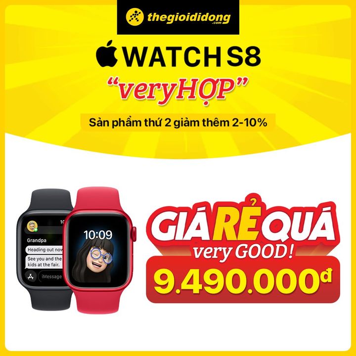 [🛍️🇻🇳] The Gioi Di Dong Joint Stock Company 🛍️ Top1Brand ⭐️ – Apple Watch “very HỢP”Giá rẻ quá “very GOOD”💥 S8 giá chỉ còn 9.490.000đ🔰 B …