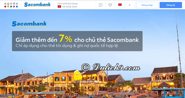 Agoda giảm giá, khuyến mại, chiết khấu tháng 7 2023 cho chủ thẻ Sacombank