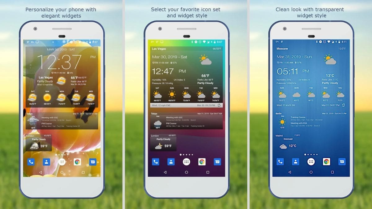 Ung dung du bao thoi tiet Weather Clock Widget
