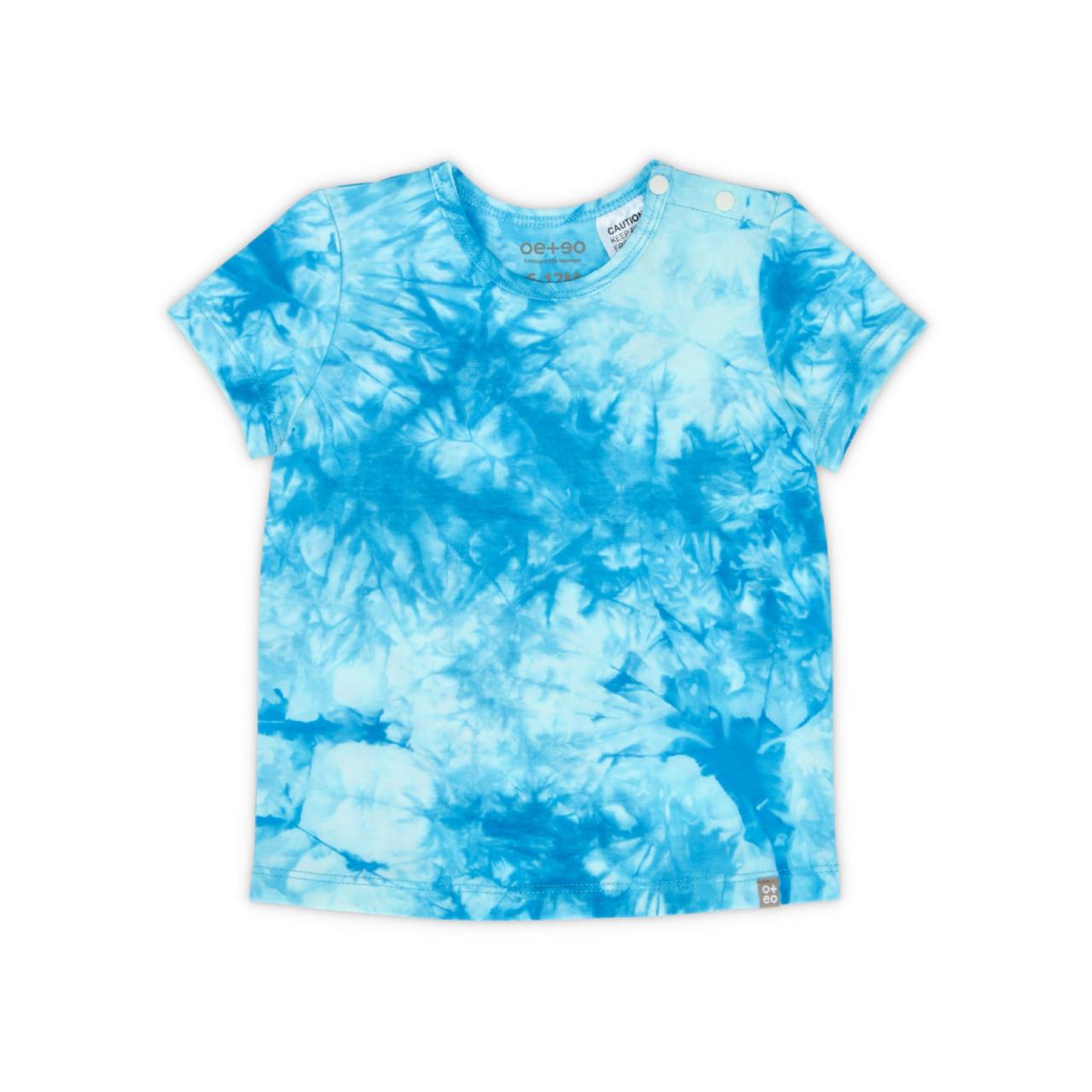 Áo thun ngắn tay cho bé màu xanh họa tiết vệt loang