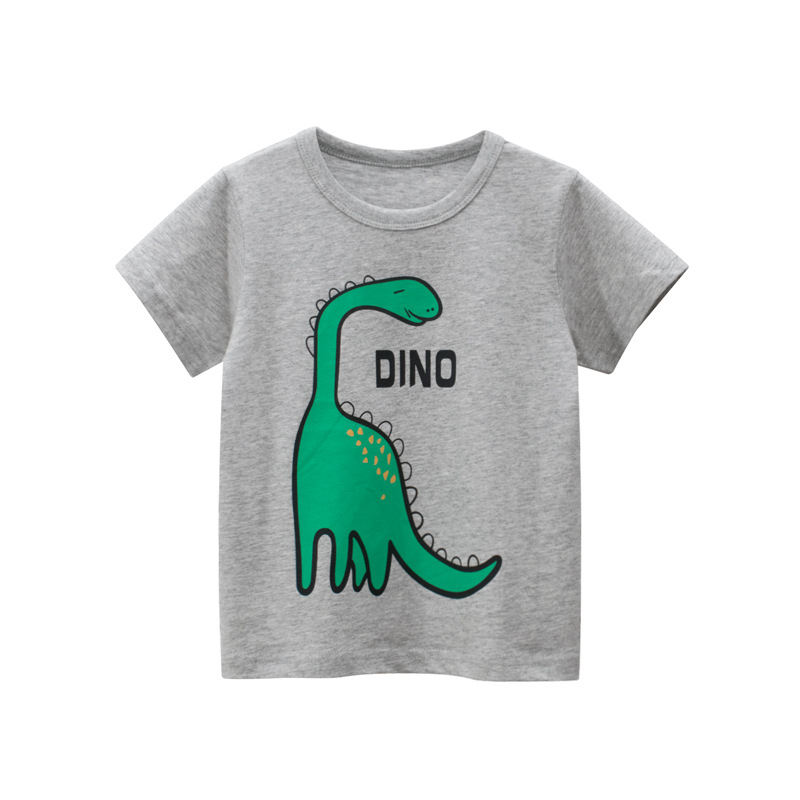 Áo thun trẻ em 27KIDS, Áo thun ngắn tay bé trai in hình khủng long dino