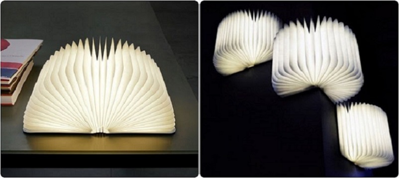 Khi đóng thì đèn tắt, khi mở đèn sáng, giống như hoạt động của một cuốn sách