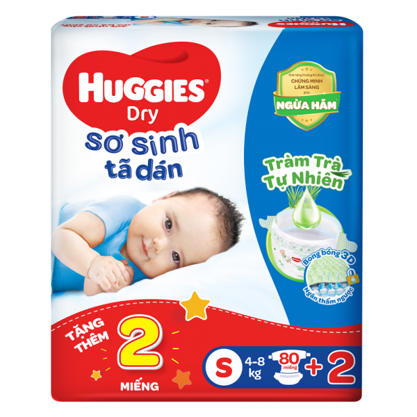 [🛒🇻🇳]Tã dán sơ sinh Huggies Dry (S, 4-8kg, 80 miếng) + 2 miếng – Huggies Dry , SKU – 2263000000016 – concung.com 🇻🇳🛒Top1Shop🛒 🇻🇳Top1Vietnam🇻🇳 🛍🛒🇻🇳