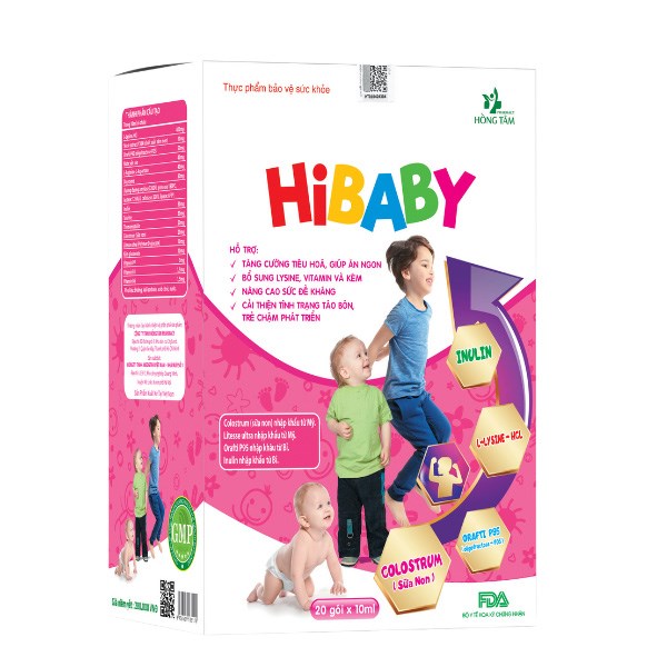 Siro Hồng Tâm Pharmacy HiBaby giúp bé ăn ngon 20 gói (từ 1 tuổi)