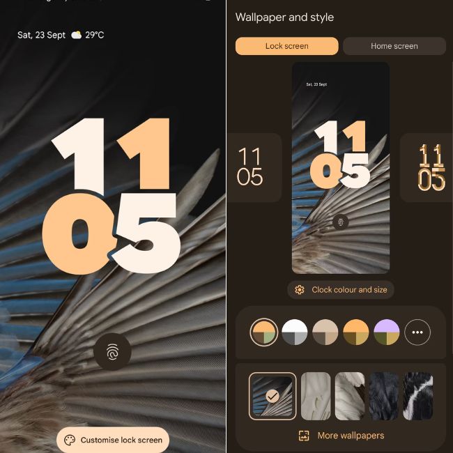 Tùy chỉnh màn hình khóa trong Android 14 có vẻ được lấy cảm hứng từ iOS 16