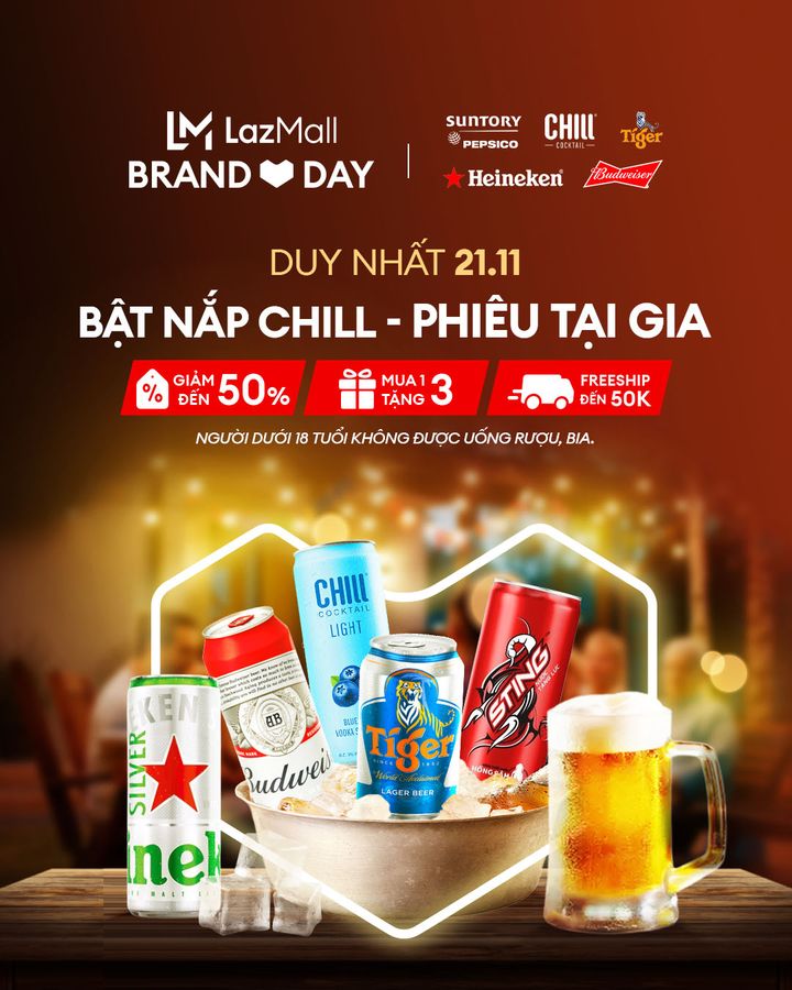 [🛍️🇻🇳] Lazada là trang mua sắm trực tuyến uy tín hàng đầu tại Việt Nam 🛍️ Top1Shop ❤️️ – 🎉 DUY NHẤT 21/11BẬT NẮP CHILL CÙNG Heneiken, Tiger, Suntory Pepsico, Budweiser và Chil …
