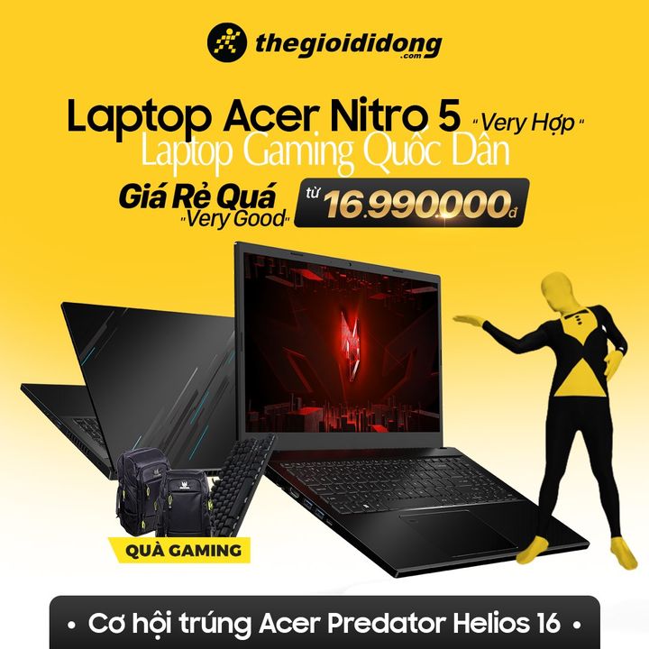 [🛍️🇻🇳] The Gioi Di Dong Joint Stock Company 🛍️ Top1Brand ⭐️ – Laptop Gaming Quốc Dân💁 Laptop Acer Nitro 5💥 Giá rẻ quá chỉ từ 16.990.000đ…