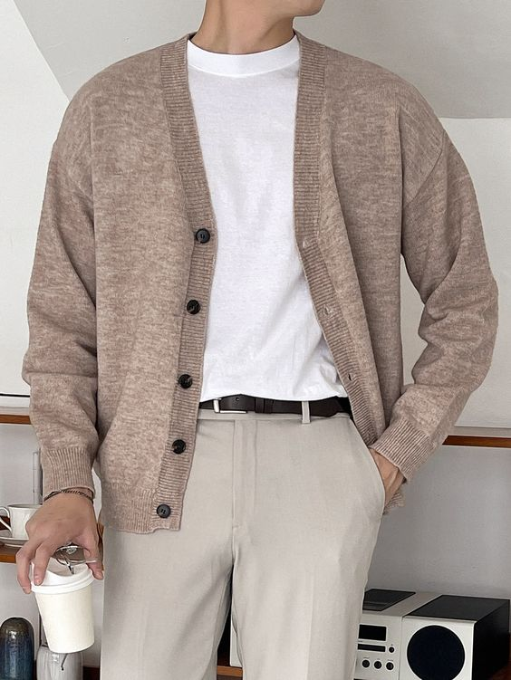 Phối đồ với cardigan cho nam