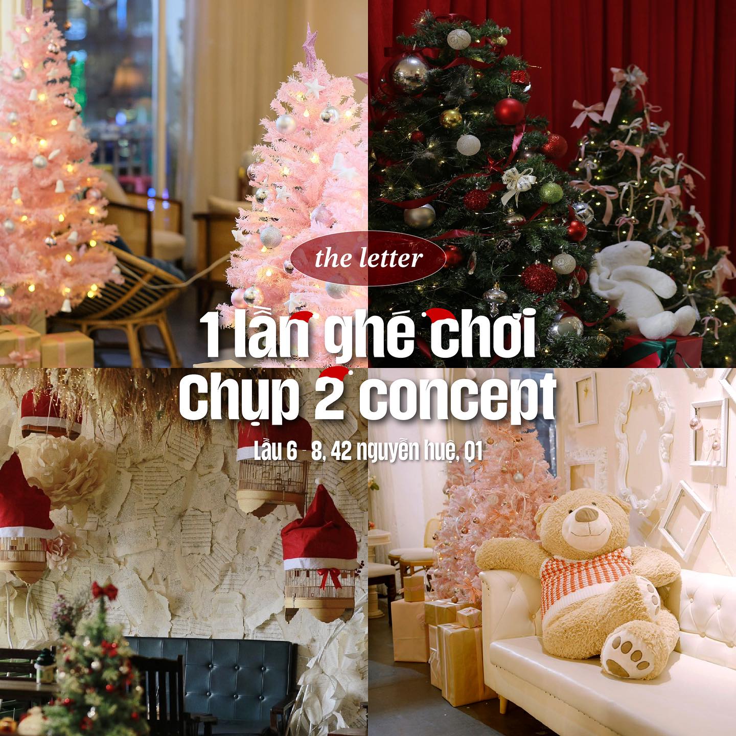 [☕️🇻🇳] The Letter Coffee – Indochine 🥤 Top1Coffee ☕️  Bạn chỉ cần ghé 1 trong 2 quán gọi nước , đều được chụp cả 2 concept noel của 2 quán bạn nhé !  Lầu 6 : noel lung linh nhiều mà , shares-6✔️ , likes-37❤️️ , date-2023-12-10 06:09:18🇻🇳🇻🇳🇻🇳📰🆕