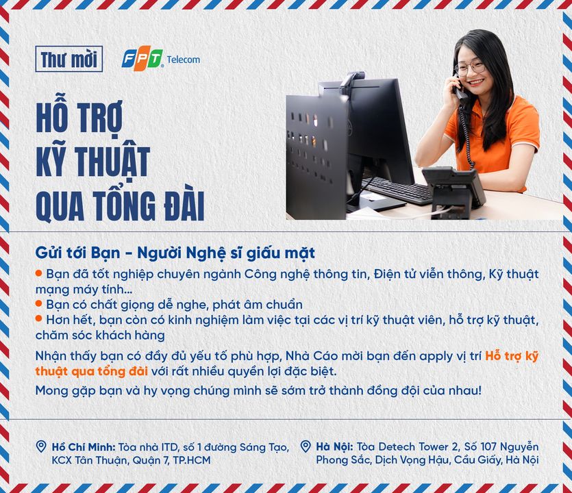 [💼🇻🇳] Tuyển dụng FPT Telecom 💼 Top1Jobs 👥 – Giao tiếp tinh tế – Giải quyết vấn đềTìm kiếm nghệ sĩ giấu mặt mang tên T …