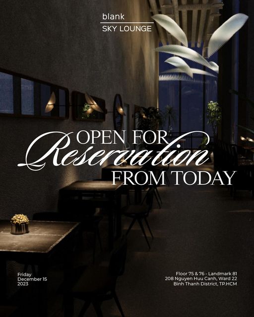 [☕️🇻🇳] Blank Lounge 🥤 Top1Coffee ☕️ Blank đã chính thức nhận đặt bàn trở lại!
Quà dành riêng cho những ai ghé thăm Blank sớm, khách hàng sẽ được giảm 30% tổng hóa  , shares-0✔️ , likes-6❤️️ , date-2023-12-11 03:39:41🇻🇳🇻🇳🇻🇳📰🆕