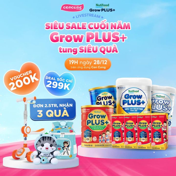 [👶🇻🇳] Con Cưng – Mang đến những sản phẩm tốt nhất cho trẻ em Việt Nam 😎❤️️⭐️ – [28/12] #LIVESTREAM SIÊU TIỆC GROWPLUS💥Duy nhất trong 𝗟𝗶𝘃𝗲𝘀𝘁𝗿𝗲 …