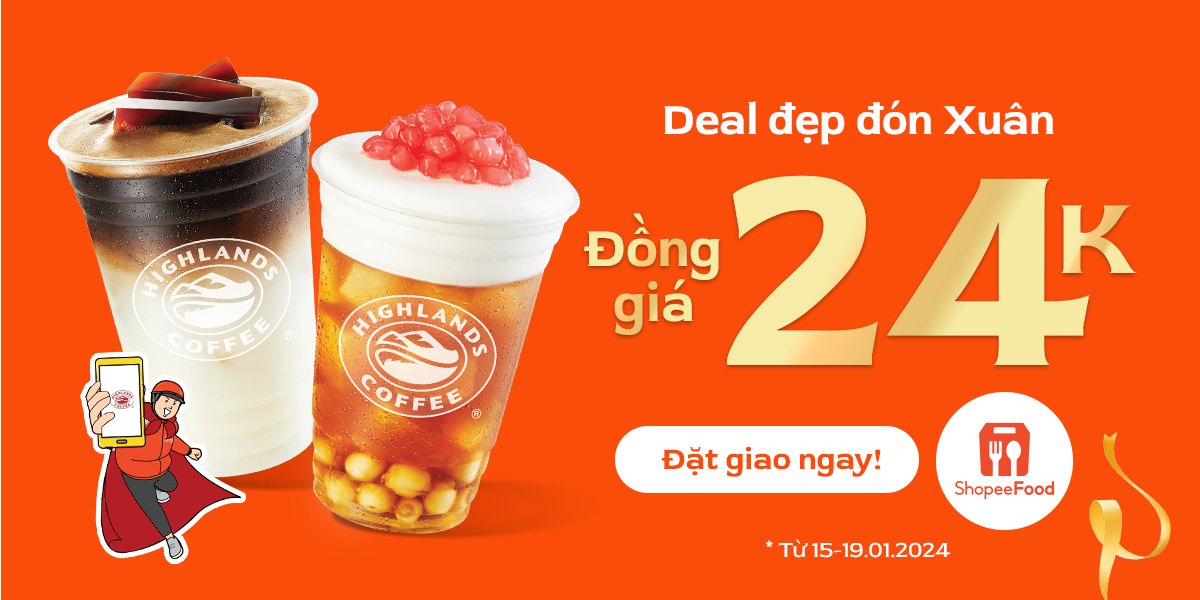 [☕️🇻🇳] Highlands Coffee – THƯƠNG HIỆU BẮT NGUỒN TỪ CÀ PHÊ VIỆT NAM 🥤 Top1Coffee ☕️ MỞ TIỆC MỪNG XUÂN – KHAO DEAL LINH ĐÌNH ​
 ĐẶT HIGHLANDS COFFEE GIAO NGAY​  Khởi đầu tuần mới đầy hứng khởi, Highlands Coffee kh , shares-10✔️ , likes-494❤️️ , date-2024-01-15 04:59:06🇻🇳🇻🇳🇻🇳📰🆕
