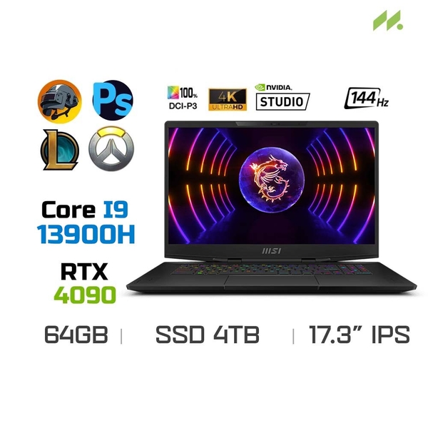 [🛒🇻🇳]Laptop Gaming MSI Stealth 17 Studio A13VI (i9-13900H, RTX 4090 16GB, Ram 64GB DDR5, SSD 4TB, 17.3 Inch IPS 144Hz UHD) - MSI , SKU - Stealth-17Studio-A13VI-NEW - memoryzone.com.vn 🇻🇳🛒Top1Shop🛒 🇻🇳Top1Vietnam🇻🇳 🛍🛒🇻🇳