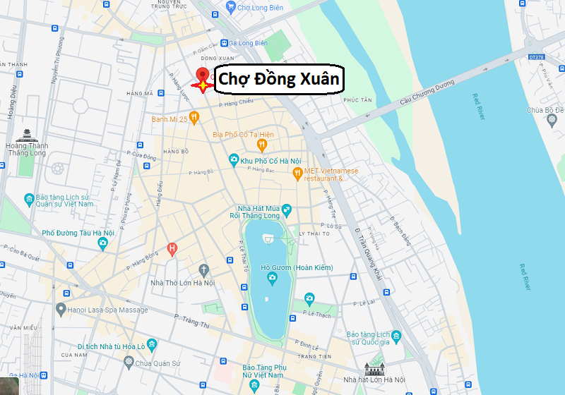 Chợ Đồng Xuân ở đâu, đường đi