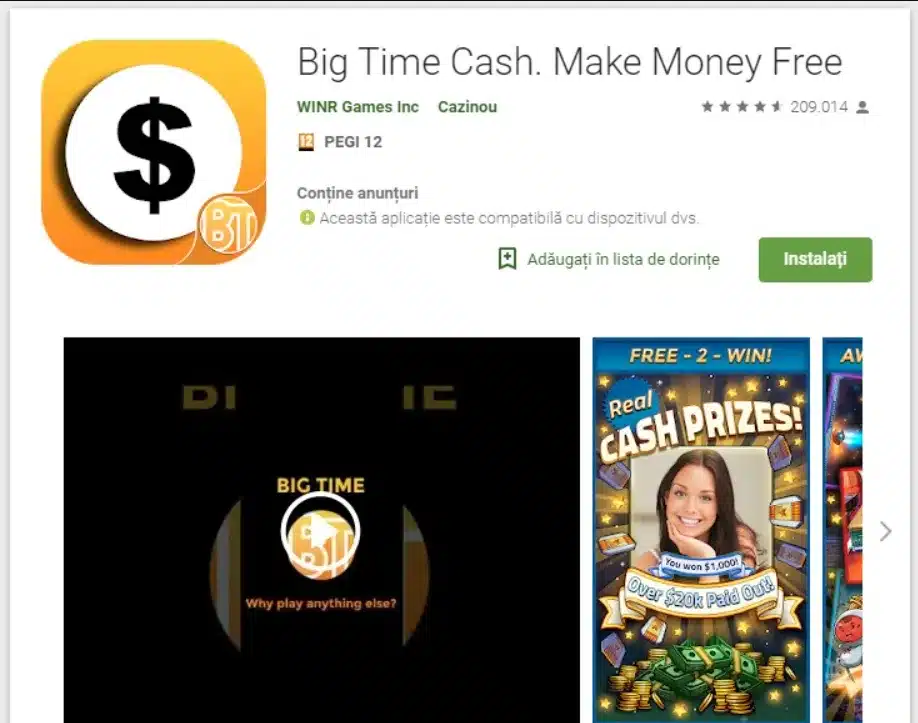 Chơi game kiếm tiền với Big time Cash