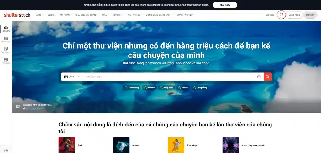 Shutterstock là một website up ảnh kiếm tiền rất phổ biến