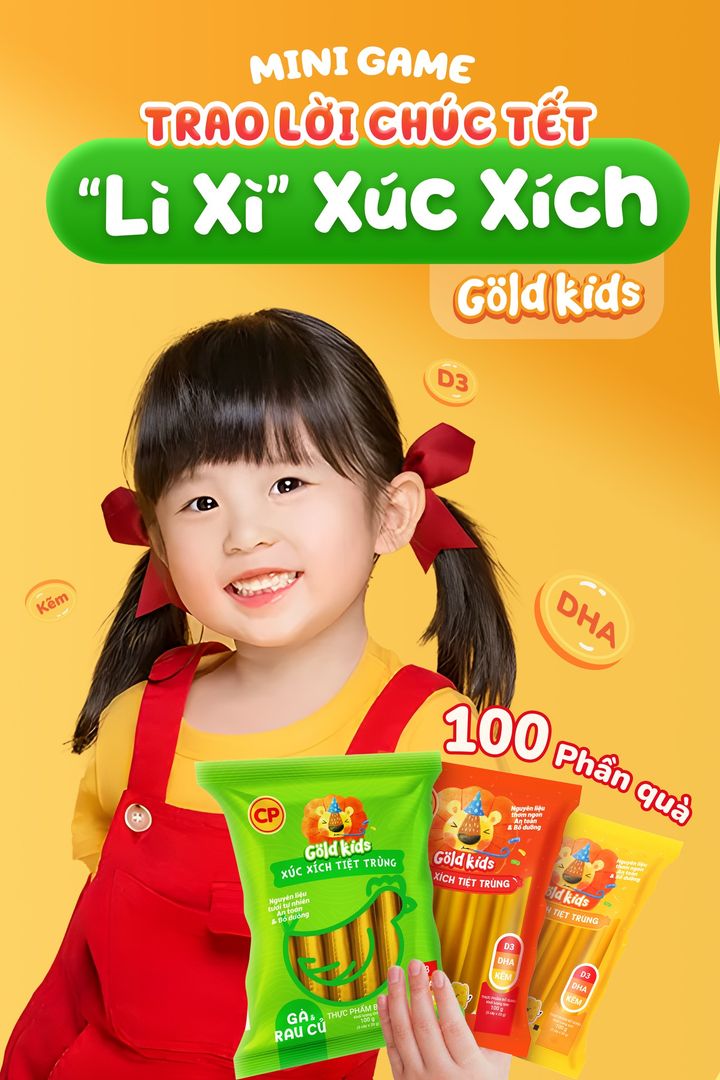 [👶🇻🇳] Con Cưng – Mang đến những sản phẩm tốt nhất cho trẻ em Việt Nam 😎❤️️⭐️ – MINIGAME: TRAO LỜI CHÚC TẾT – “LÌ XÌ” XÚC XÍCH GOLDKIDS🧧 GIẢI THƯỞNG: 100 G …