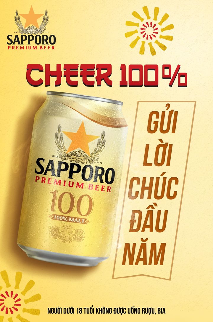 [🥂🇻🇳] Sapporo Vietnam 🍹 Top1Drink 🍻 – “CHEERS” SAPPORO PREMIUM BEER 100, CHÚC TRĂM SỰ THÀNH 100% 🧧Gặp nhau đầu năm, …