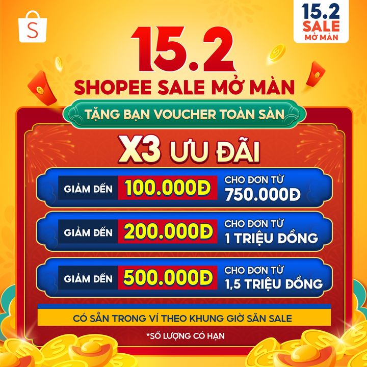 [🛍️🇻🇳] Shopee Việt Nam 🛍️ Top1Shop ❤️️ – ️🎉 15.2 SHOPEE SALE MỞ MÀN, LÌ XÌ VOUCHER ĐẾN 3 TRIỆU ĐỒNG ️🔥▶️ https: …