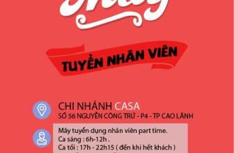 [☕️🇻🇳] MÂY Coffee – Tea  🥤 Top1Coffee ☕️ Mây chi nhánh [ Mây ‘s casa ] cần tuyển nhân viên part time , full time .
Địa chỉ làm việc : số 56 Nguyễn Công Trứ , P4 , Tp Ca , shares-2✔️ , likes-3❤️️ , date-2024-02-18 11:19:15🇻🇳🇻🇳🇻🇳📰🆕