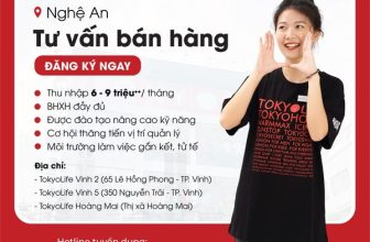 [💼🇻🇳] Tuyển Dụng TokyoLife  👁 Top1Jobs👥 TOKYOLIFE KHU VỰC NGHỆ AN gửi bạn lời mời gia nhập team #TƯ_VẤN_BÁN_HÀNG  ngay hôm nay!
– TokyoLife Vinh 2: 65 Lê Hồng Phong, , shares-0✔️ , likes-5❤️️ , date-2024-02-24 04:00:00🇻🇳🇻🇳🇻🇳📰🆕