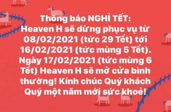 [☕️🇻🇳] Heaven H Coffee 🥤 Top1Coffee ☕️ THÔNG BÁO NGHỈ TẾT 2021 —————
#HeavenHcoffee
#Tang7,8
#27nguyễnvănhuyên
Hotline: 086.909.2229
, shares-0✔️ , likes-9❤️️ , date-2021-02-10 02:23:11🇻🇳🇻🇳🇻🇳📰🆕