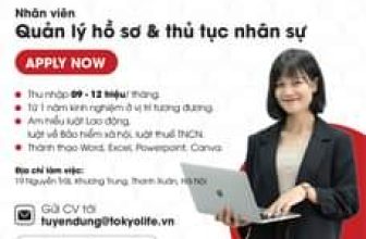 [💼🇻🇳] Tuyển Dụng TokyoLife  👁 Top1Jobs👥  Chiếc post này để thông báo: TokyoLife đang tìm kiếm Nhân viên quản lý hồ sơ và thủ tục nhân sự
Chi tiết công việc:
Địa đi , shares-1✔️ , likes-14❤️️ , date-2024-03-17 04:00:00🇻🇳🇻🇳🇻🇳📰🆕