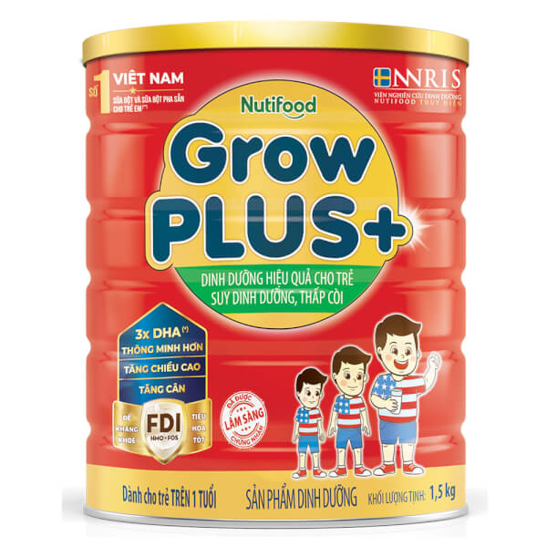 Combo 5 Sữa GrowPlus+ Đỏ 1,5kg (từ 1 tuổi)