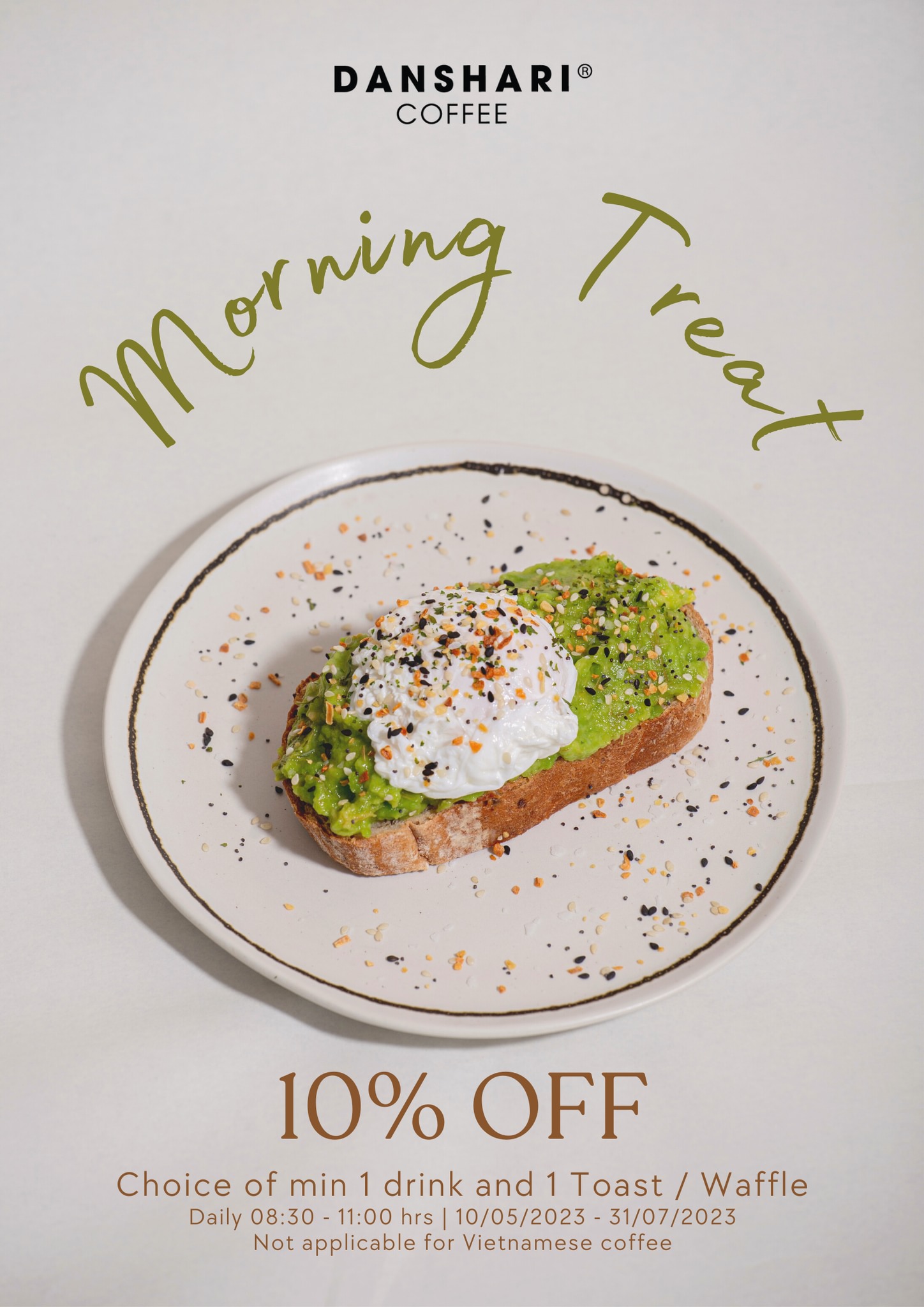 [☕️🇻🇳]  Danshari Coffee 🥤 Top1Coffee ☕️ Danshari Coffee xin gửi ra mắt chương trình MORNING TREAT dành cho quý khách cần nạp năng lượng vào mỗi buổi sáng cho một ngày l , shares-18✔️ , likes-120❤️️ , date-2023-05-09 14:56:10🇻🇳🇻🇳🇻🇳📰🆕