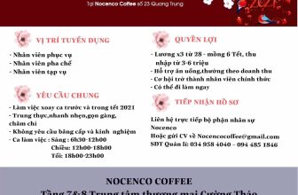 [☕️🇻🇳] Nocenco Coffee 🥤 Top1Coffee ☕️ TUYỂN DỤNG NHÂN VIÊN THỜI VỤ TẾT
Tại Nocenco coffee số 23 Quang Trung, thành phố Vinh1.Vị trí tuyển dụng:
Nhân viên phục vụ
N , shares-9✔️ , likes-17❤️️ , date-2021-01-11 02:18:50🇻🇳🇻🇳🇻🇳📰🆕