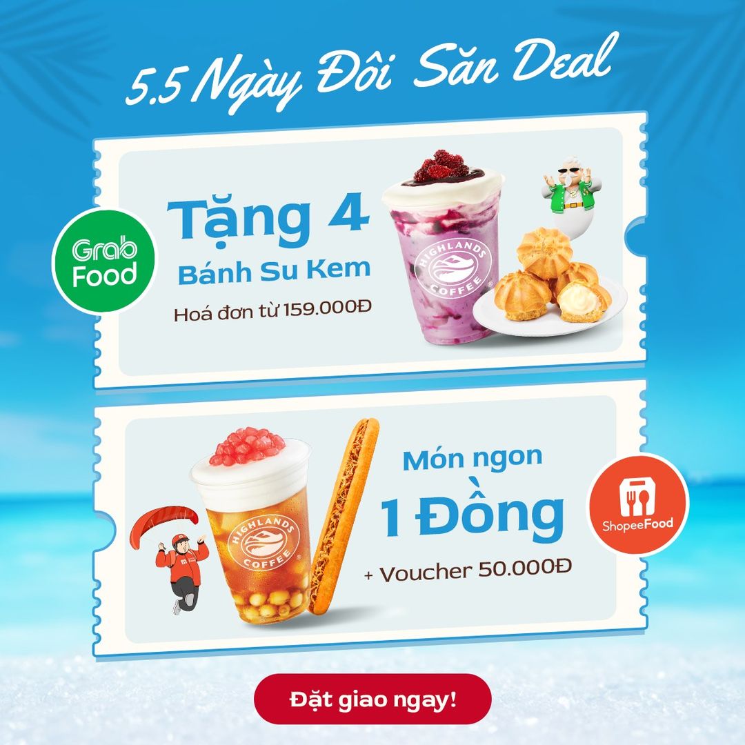 [☕️🇻🇳] Highlands Coffee – THƯƠNG HIỆU BẮT NGUỒN TỪ CÀ PHÊ VIỆT NAM 🥤 Top1Coffee ☕️ SĂN DEAL HỜI – THÊM HỨNG KHỞI ​

 Mở đầu tháng mới thêm hứng khởi, Highlands Coffee tung ra vạn deal cực hot chỉ diễn ra trên Sh , shares-8✔️ , likes-310❤️️ , date-2024-05-02 05:00:18🇻🇳🇻🇳🇻🇳📰🆕