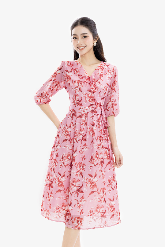 [🛒🇻🇳]Đầm xòe hoa cổ V viền bèo tay lỡ – K&K Fashion , SKU – KK168-15 – kkfashion.vn 🇻🇳🛒Top1Shop🛒 🇻🇳Top1Vietnam🇻🇳 🛍🛒🇻🇳