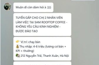 [☕️🇻🇳] Sam Rooftop Coffee – Nguyễn Trãi 🥤 Top1Coffee ☕️ 𝐒𝐀𝐌 𝐑𝐎𝐎𝐅𝐓𝐎𝐏 𝐂𝐎𝐅𝐅𝐄𝐄 𝐓𝐈̀𝐌 Đ𝐎̂̀𝐍𝐆 Đ𝐎̣̂𝐈TUYỂN GẤP 2 NHÂN VIÊN CHẠY BÀN ĐI LÀM LUÔN
𝐕𝐢̣ 𝐭𝐫𝐢́: NV Phục Vụ/Chạy Bàn
𝐓𝐡𝐨̛̀𝐢 𝐠𝐢𝐚𝐧  , shares-1✔️ , likes-6❤️️ , date-2024-04-10 00:45:04🇻🇳🇻🇳🇻🇳📰🆕